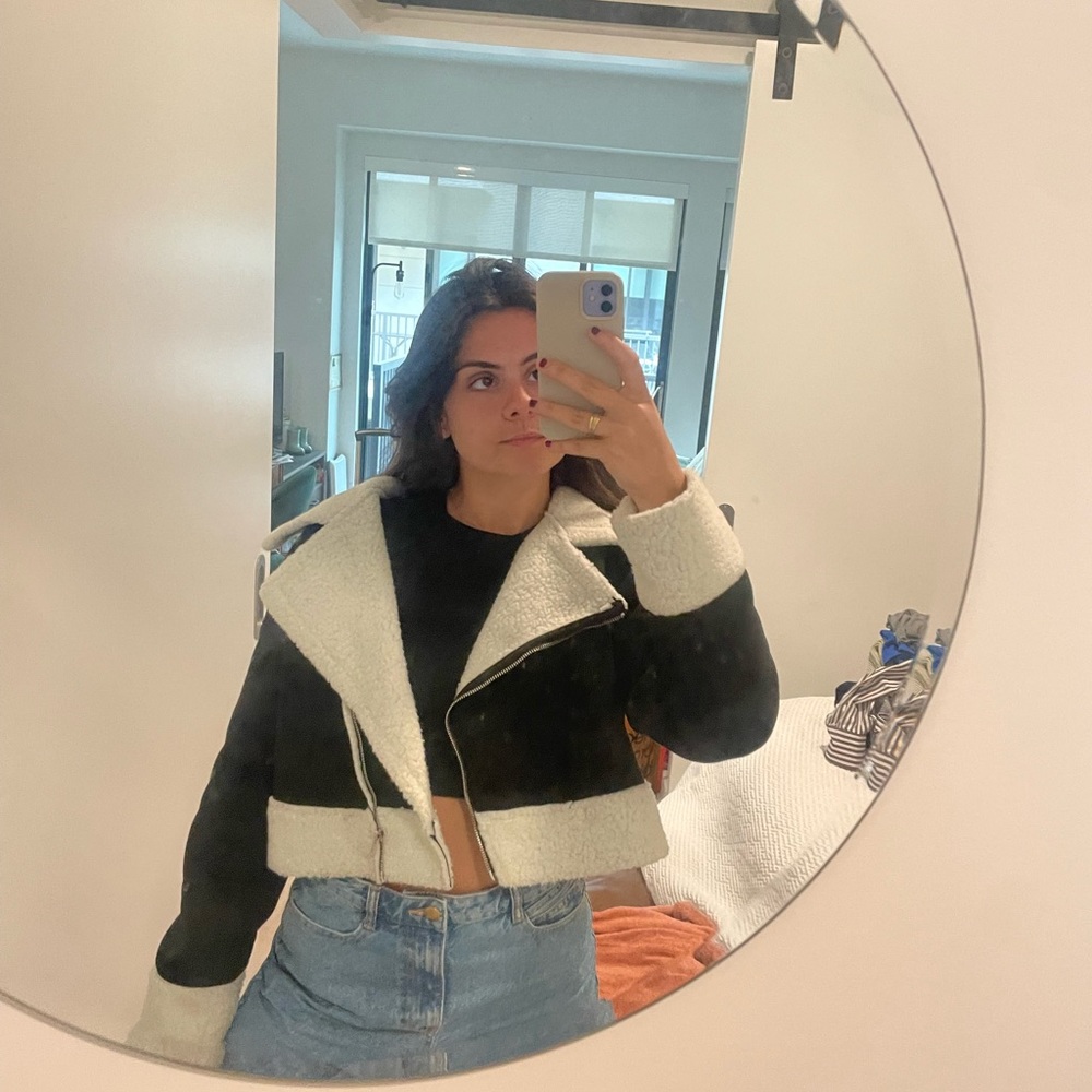 Black and white cropped jacket
